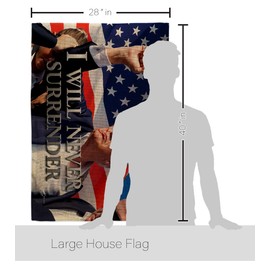 Trump Never Surrender Flag American Flags For Outside House Banner Burlap Wall Hanging Decor Poster Rally Shooting 2024 Vance 47 MAGA Yard Sign Outdoor Patriotic Decoration Republican Gift Made In USA
