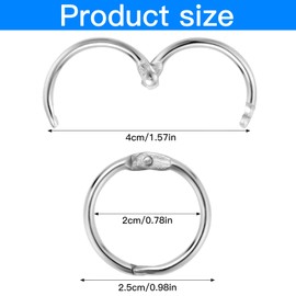 OFKP 100 Pcs Binder Rings, 25mm Leaf Binders Book Rings Metal Paper Rings, for Flash Cards, Papers, Keychains(Silver)