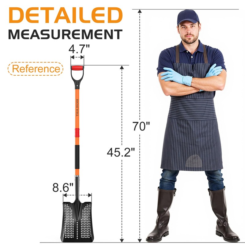 HIGHLIGHT Sifting Shovel, Heavy Duty Metal Sand Sifter for Beach,