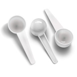 10 Gram 5 White Measuring Smidgen Micro Scoop 20 Ml PP Lab Measuring Mini Spoons for Powder Measurement or Baking - Static-free Plastic Tiny Scoops for Grams Small Measure