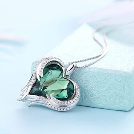 Love Heart Necklace Jewellery Women 925 Sterling Silver Ladies Necklace Anniversary Birthday Mother's Day Jewelry Gifts for Mum Her Wife