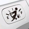 Funny Gas Tank Decal, Empty Fuel Gauge Stickman Design, Black