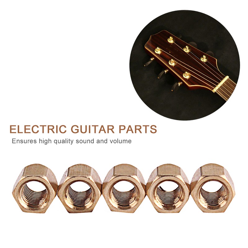 5 Pcs Brass Electric Guitar Truss Rod Nut Musical Instrument