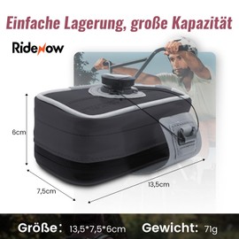 RIDENOW Bicycle Saddle Bag Made of Recycled TPU Tubes and Rubber Hoses, with BOA System, Wear-Resistant, Waterproof, Lightweight, Portable, 0.6 L, 13.5 x 7.5 x 6 cm, Black