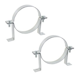 Pastlla 2 Pcs 5.98 Inch Steel Adjustable Pipe Bracket Clamp, Round Gas Vent Pipe Strap B Vent Wall Bracket with Mounting Screws, Wall Strap for ventilation Chimney Drainage