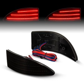 BMueirn LED Rear Bumper Reflector Lights Compatible with Lexus IS250/IS350 2006-2012 Sedan (NOT for IS-F/Convertible) w/2 Functions Running +Brake Light Stop Tail Lamps Smoke Lens