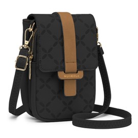 MUIIKOLA Small Phone Shoulder Bag,Women's RFID Blocking Large Capacity Phonebag Vegan Leather, Wallet with Card Slots, Adjustable, Removable Shoulder Strap, For Cell Phones up to 6.9"