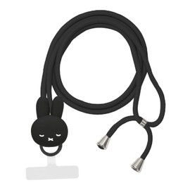 Gourmandies MF-600BK Miffy Multi-Ring Plus Mascot Strap, Black