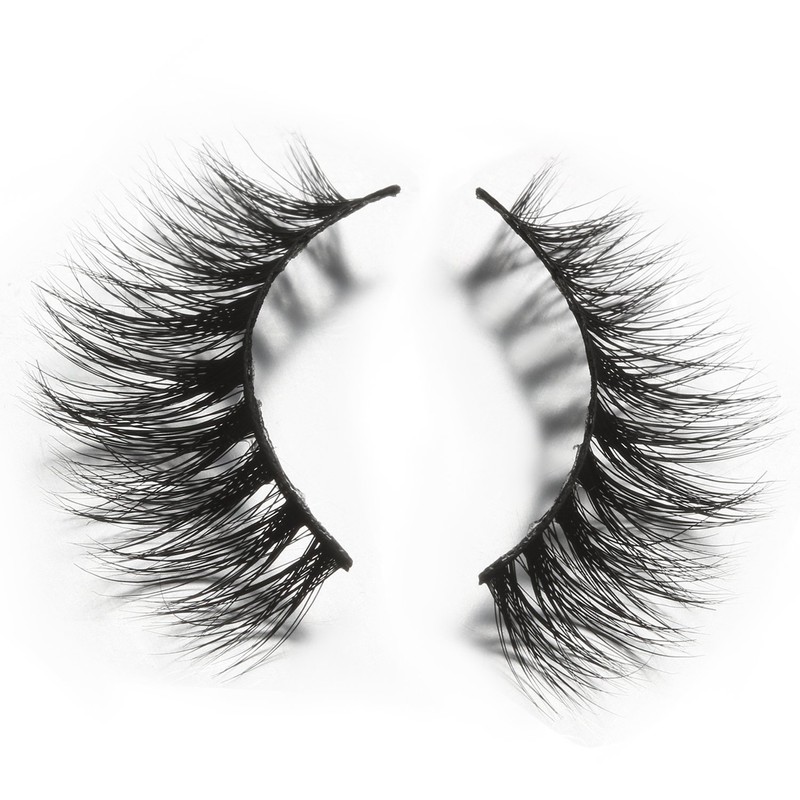 JewelryWe 3D Mink Hair False Eyelashes Black 100% Handmade Eyelashes