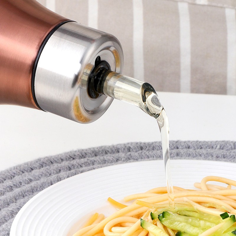 Oil Dispenser Bottle Stainless Steel Drip Proof Design Dustproof Cover