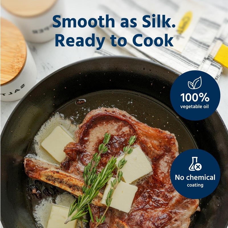 COOKLIFE 10 Inch Lightweight Pre-Seasoned Cast Iron Skillets with Handle