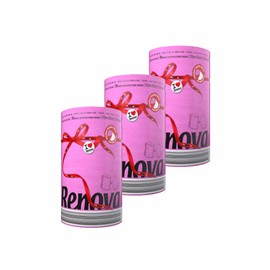 Paper Towel Jumbo Roll 2 Ply 120 Highly Absorbent Sheets Set of 3, 6 or 8 (3 Rolls, Pink)