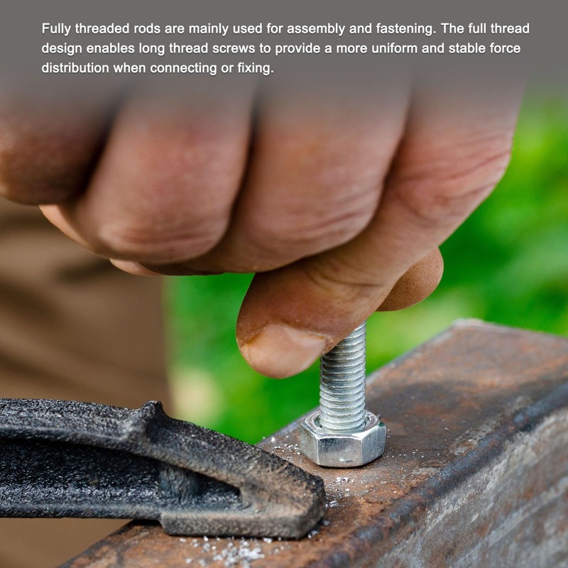 sourcing map 1/4"-20 Fully All Threaded Rod, 10 Pcs 304