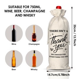 EUFJDKSL Thank You Gifts Wine Bag-Appreciation Gifts for Teacher Social Worker Nurse, for Coworkers Boss, Graduation, End of Year, Thanksgiving Party Favors