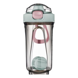 Mecmbj Blender Bottle, Protein Shaker, 500 ml Protein Shaker with Mixer Ball, Protein Shaker with Leak-proof Lid and Handle for Fitness, Outdoor Sports, Protein Shaker for Powdered Shakes (Blue)