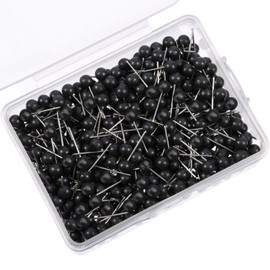 500 Pack Map Push Pins Bulk 1/8 Inch Black Map Tacks Back to School Supplies Small Round Head Push Pins Thumb Tacks for Travel Picture Photo Bulletin Board Wall DIY Craft Home School Office