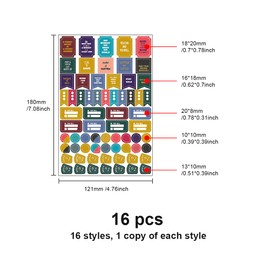 ONEBO 16 Sheets Planner Stickers,Bill Pay Stickers,Daily Planning Stickers,with Multiple Colors Assorted Themes and Designs,for Calendars, Journals, and Diary Planners