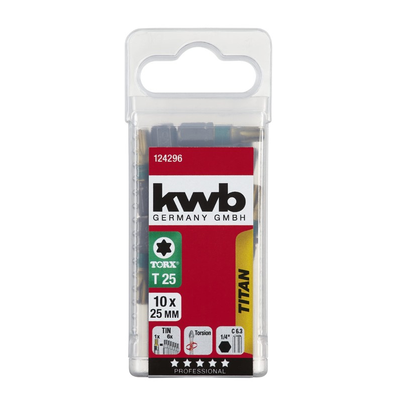 Kwb Titan Bitsset - 10 Torx T 25 Bit-Set 25