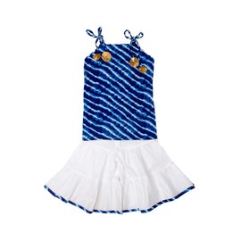 Chandrakala Conjunto de ropa de fiesta para niños (KG101), Azul-L, 12-18 Meses
