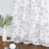 White Grey Leaf Sheer Curtains for Kids Bedroom 50 x
