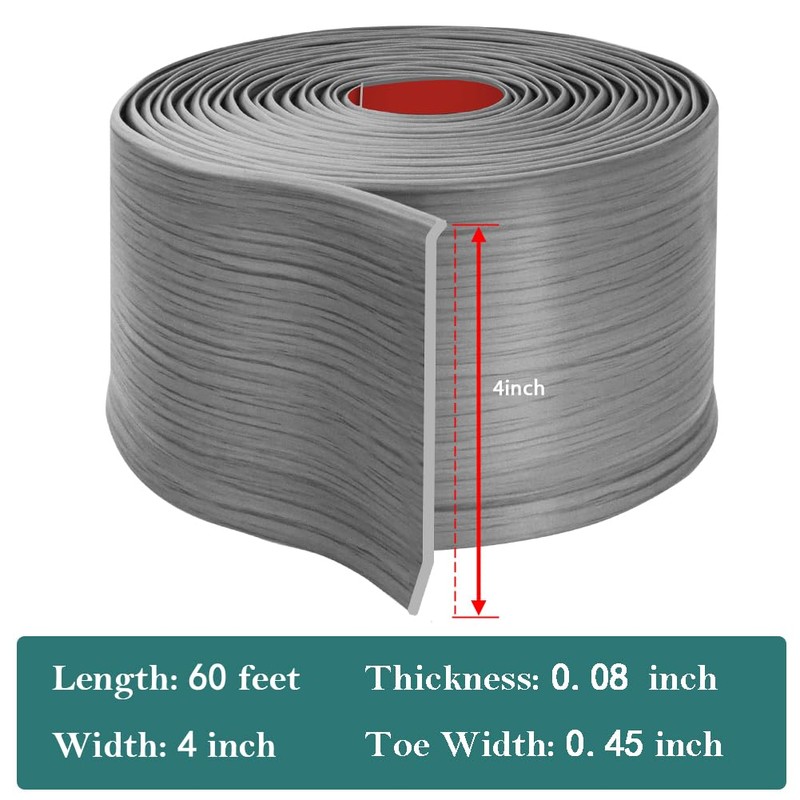 LSGCQ Flexible Baseboard Molding Trim 4 Inch x 60 Feet