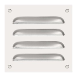 PATIKIL 4x4 Inch Stainless Steel Vent Cover, Screen Air Grille Ventilation Cover HVAC Louvered Grill Built-in Mesh for Home Kitchen Fireplace Bathroom Wall Ceiling, Silver