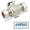15mm Lever Isolation Valve ISO Compression Fitting Full Bore Water