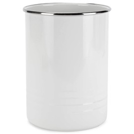 Nat & Jules White 6.75 x 5 Iron Metal Kitchen Crock Utensil Holder