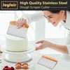 Joyfair 2Pcs Dough Scraper, Stainless Steel Dough Cutter with Wooden