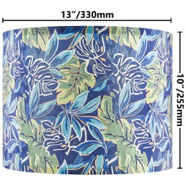 GO&SO Set of 2 Floral Area Print Lampshades Medium Blue & Beige Lampshade 13" Top x 13" Bottom x 10" High (Spider) Medium Art Lampshade for Table Lamp & Bedside Lamp - Handcrafted