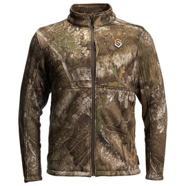 ScentLok Ridge Midweight Hunting Jacket for Men - Carbon Alloy Odor Control, Water Repellent, Quiet Fleece-Lined Camo Jacket (Medium, Realtree APX)