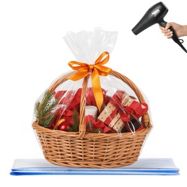 WIKDAY Heat Shrink Wrap Bags for Gift Baskets 10 PCS 24x30 Inches Large