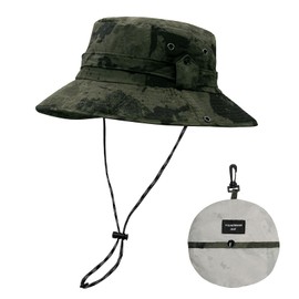 YAMEIZE Waterproof UPF50+Bucket Hat String - for Women Men Safari Hat UV Protection with Adjustable Strap Fishing Hat Beach Hiking Green camouflage