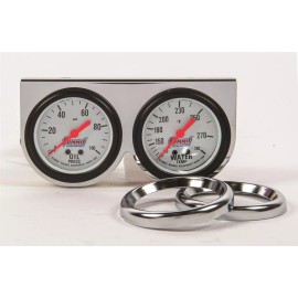 Summit Racing Gauge Kit Analog Console 2 5/8" Water Temperature Oil Pressure Kit