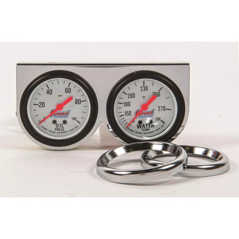 Summit Racing Gauge Kit Analog Console 2 5/8" Water Temperature