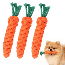 AMSNINK 3 Stück Hundespielzeug Kleine Hunde Karotte, Robust Chew Toy for kauspielzeug welpe, Langlebiges Geflochtenes Spielzeug für Interaktives, Dog Toy Small Dogs for Small Medium Puppies