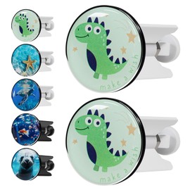 Kurkip 2 x Universal Adjustable Sink Plug 40mm White Dinosaur