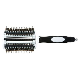 Olivia Garden ThermoActive™ Ionic Boar Combo Round Brush 65mm - 100% Boar & Nylon, Vented for Perfect Air-Flow, Curved Shape, Anti-Static&Ionized