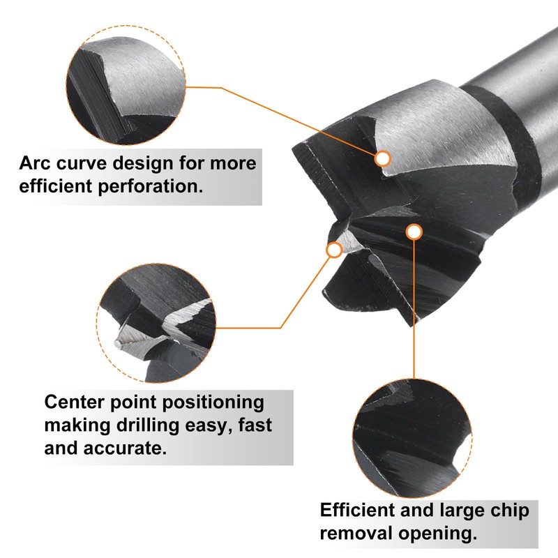 HARFINGTON Forstner Drill Bit 5/8"(15mm) Carbon Steel Multi-Tooth Flat Wing
