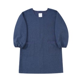 Stylish Kappo Kimono Apron, Wrinkle Resistant, Quick Drying, Popular Item, Simple, Cute, With Pockets, Nursing, Gardening, Cooking Class, navy dot