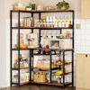 IRONCK Large Bakers Rack with Power Outlet, 6-Tier Corner Microwave