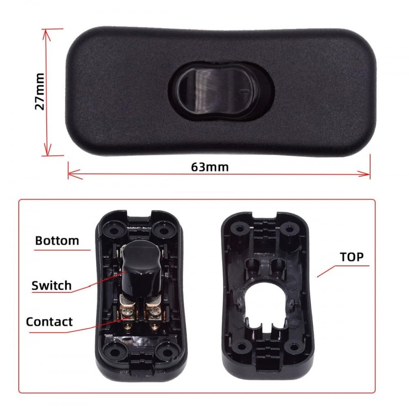 CY Switch Universal Interruptor 318 Switch Cord Inline On-Off Switch