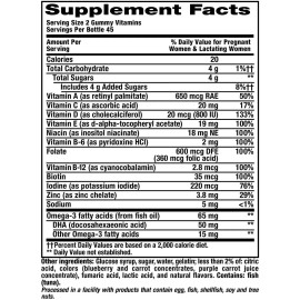 Vitaminas Prenatales 90 Gomitas Acido Fólico 50mg Dha