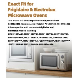 3-Pack 5304523276 Microwave Waveguide Cover, Heat Insulation Mica Sheet Replacement for Frigidaire & Electrolux Models FFMV1846VSA FGBM19WNVFA FMOS184LBFA GMOS1962AFA LFMV1846VFA FFMV1846VDA