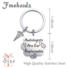 Fmekosdz Audiology Gift Audiology Doctor Gifts Hearing Therapist Gift Audiologist Jewelry Audiologist Retirement Gift Coworker Medical Keychain Audiologist Birthday Keychain Audiological Staff Jewelry