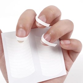 MOLILON 1800 Pieces French Tip Nail Stickers Strip Shaped French Tip Guides French Manicure Strips Nail Design Stickers Nail Stencil for Nail Art Gel French Tip Tool (White, 60 Sheets)