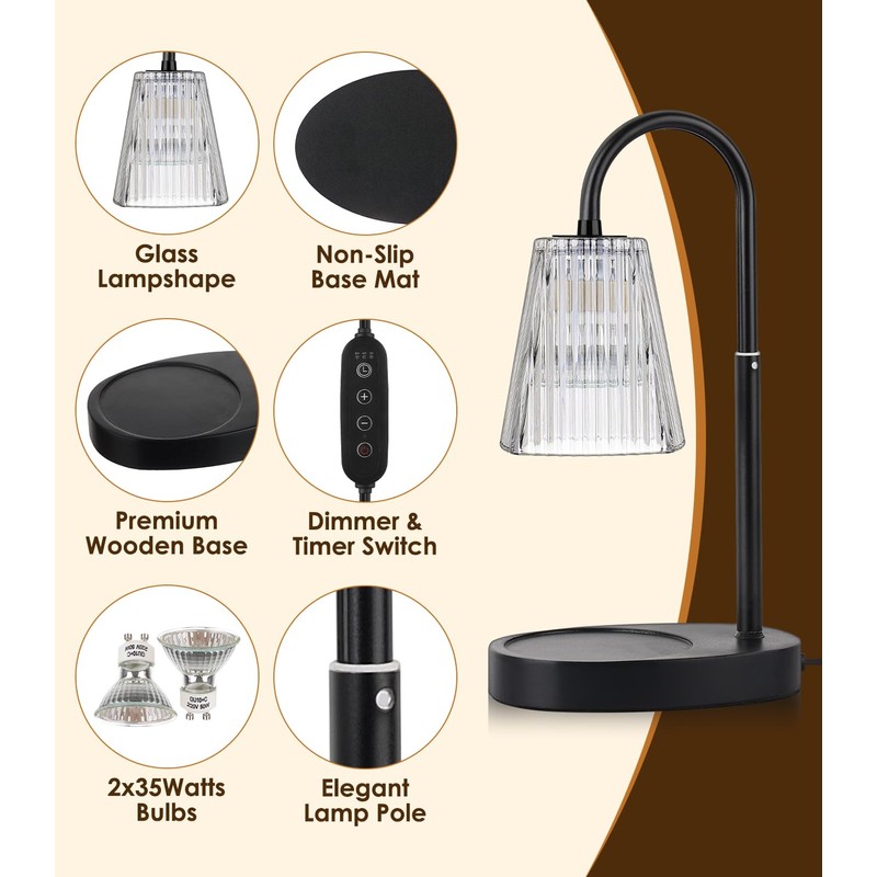 Candle Warmer Lamp - Electric Candle Lamps Warmer with Dimmer