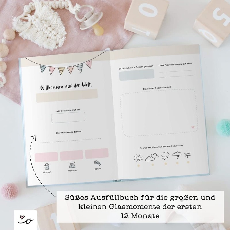 Odernichtoderdoch Baby Diary "Kleine Glasmomente" - Diary for the First