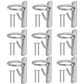 10 Pcs Equestrian Bucket Hook Hangers Metal Horse Water Bucket Hooks Heavy Duty Horse Accessories Wall Mount Bucket Holder for Horse Stall Feed Stable Farmhouse Supplies (Silver)