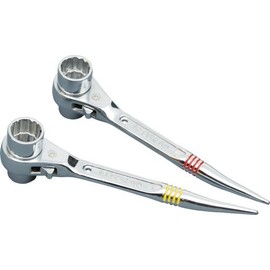 SUPERTOOL SSR1721H Double Ended Ratchet Wrench with Bend, Short Type, Total Migaki Mini Short